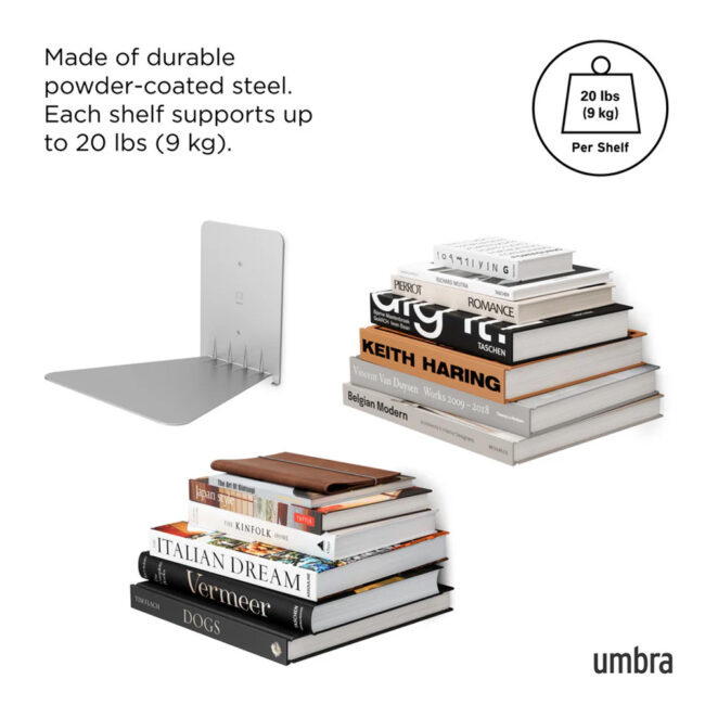 SET OF 3 CONCEAL SHELVES SILVER - Image 8