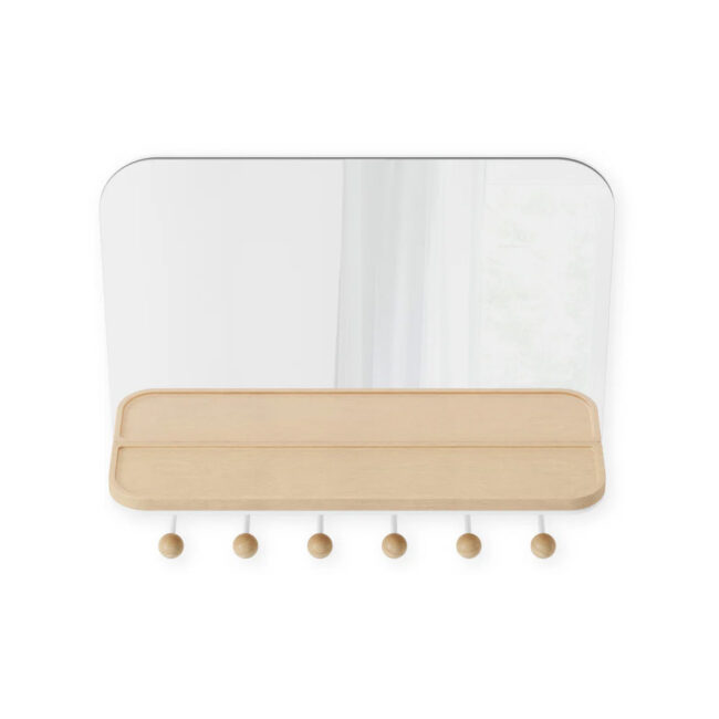 ESTIQUE MIRROR WITH HOOKS WHITE-NATURAL 46X10X41CM - Image 8