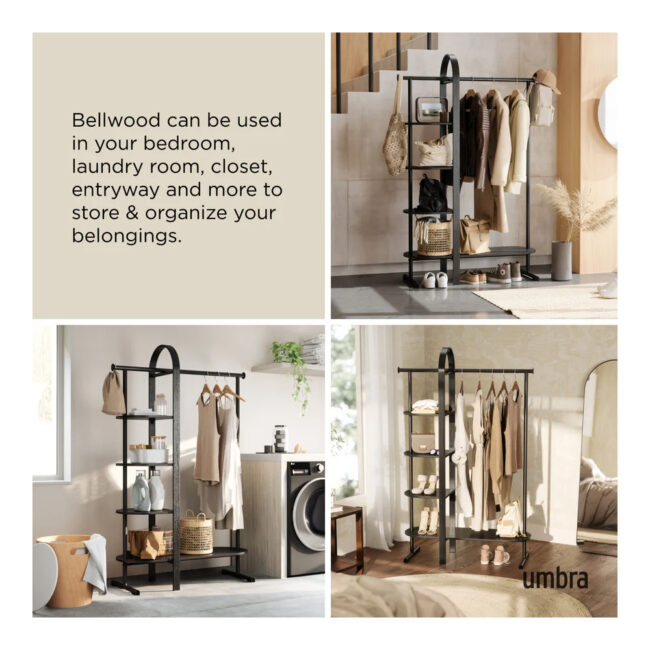 BELLWOOD GARMENT RACK BLACK 106X39X167CM - Image 8