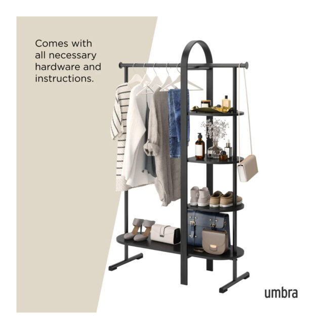 BELLWOOD GARMENT RACK BLACK 106X39X167CM - Image 9