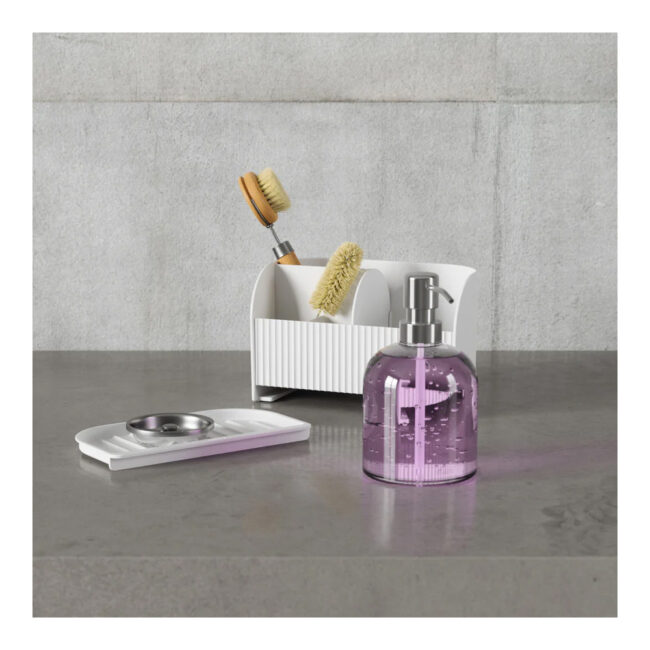 SLING SINK CADDY WITH SOAP PUMP WHITE 17X21X18CM - Image 4