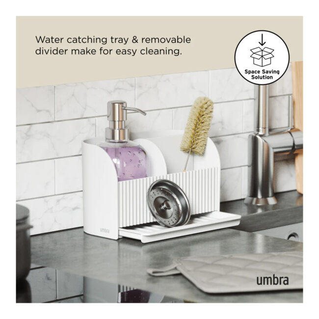 SLING SINK CADDY WITH SOAP PUMP WHITE 17X21X18CM - Image 5
