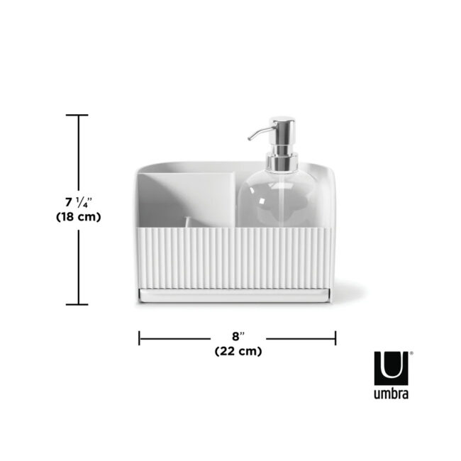SLING SINK CADDY WITH SOAP PUMP WHITE 17X21X18CM - Image 8