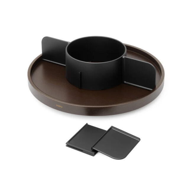BELLWOOD LAZY SUSAN DIVIDED BLACK/WALNUT 30X30X9CM - Image 4