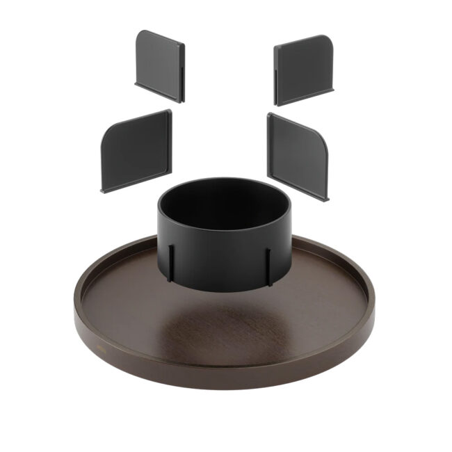 BELLWOOD LAZY SUSAN DIVIDED BLACK/WALNUT 30X30X9CM - Image 5