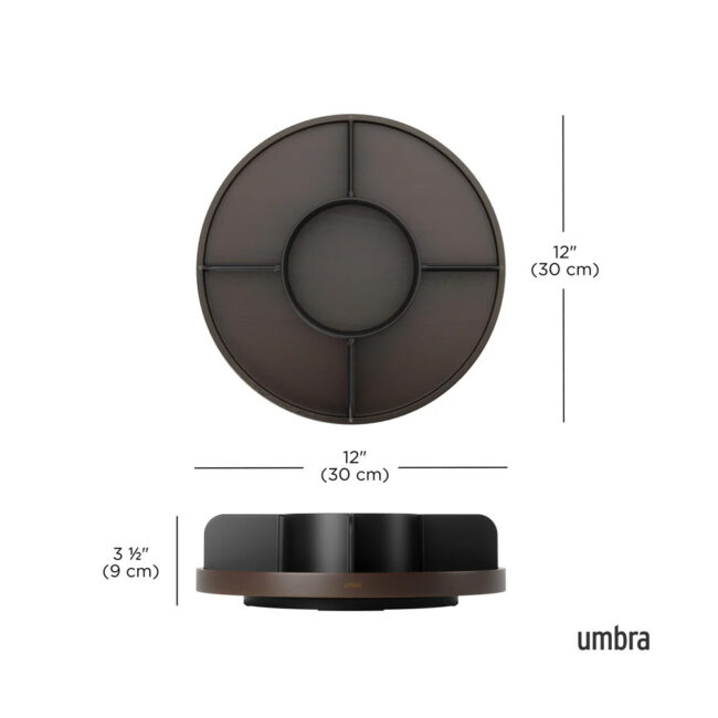 BELLWOOD LAZY SUSAN DIVIDED BLACK/WALNUT 30X30X9CM - Image 10