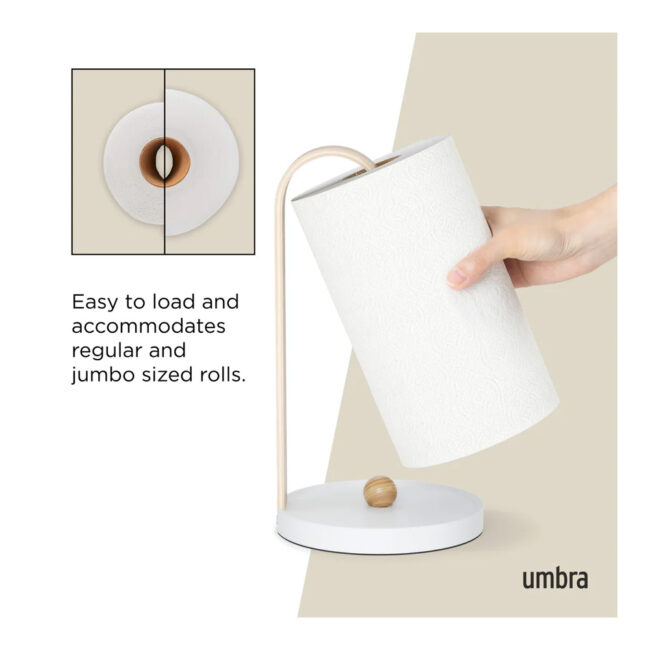 BELLWOOD PAPER TOWEL HOLDER  WHITE/NATURAL - Image 8