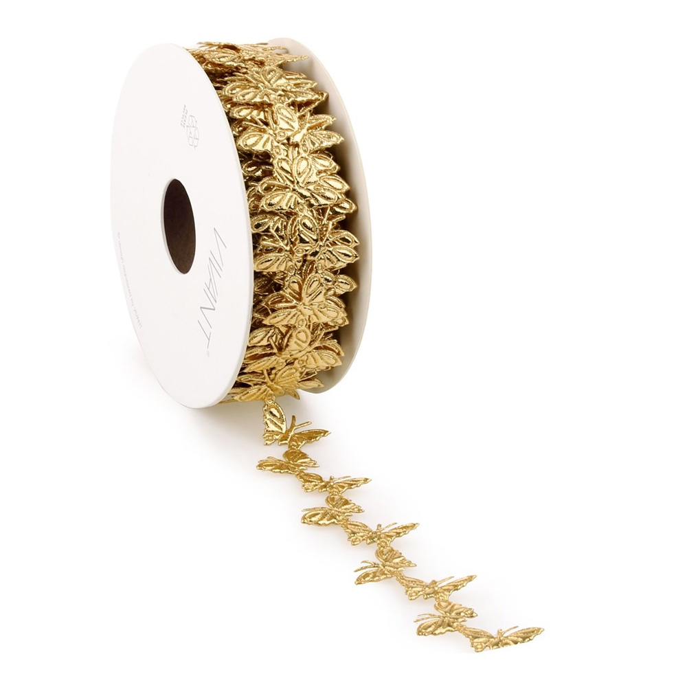 BUTTERFLY RIBBON GOLD 10MX28MM
