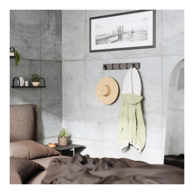 FLIP 5 WALL HOOK GREY/PEWTER 51X6X3CM - Image 3