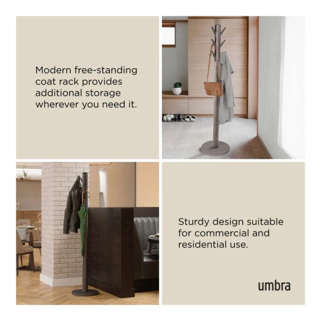 FLAPPER COAT RACK GREY 40X40X168CM - Image 4