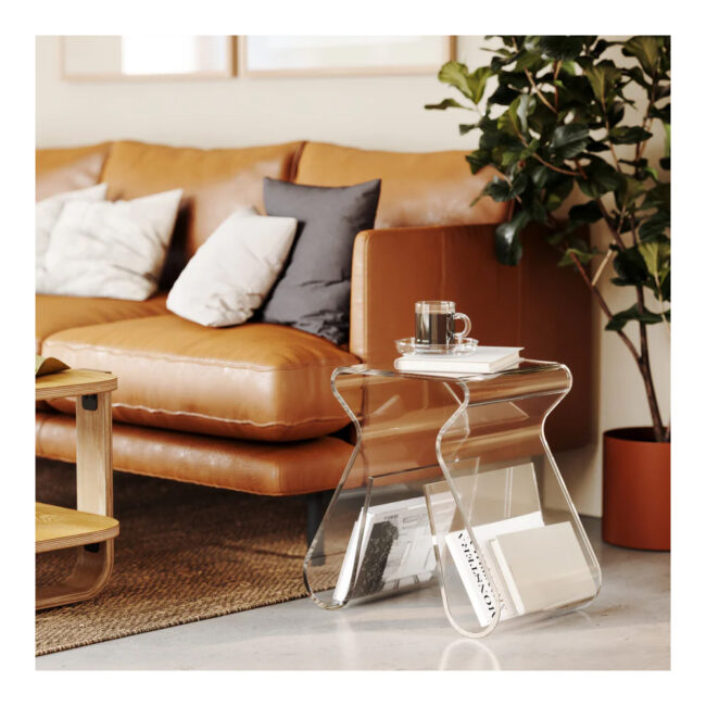 MAGINO STOOL ITH MAGAZINE RACK CLEAR 42X29X43CM - Image 3