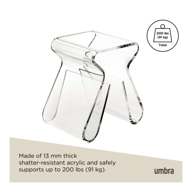 MAGINO STOOL ITH MAGAZINE RACK CLEAR 42X29X43CM - Image 5