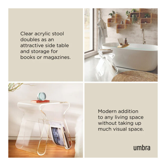 MAGINO STOOL ITH MAGAZINE RACK CLEAR 42X29X43CM - Image 7