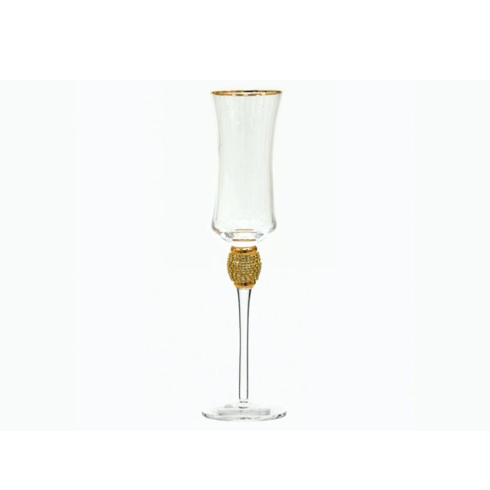 TALL CHAMPAGNE GLASS WITH SWAROVSKI 28CMX5.5CM