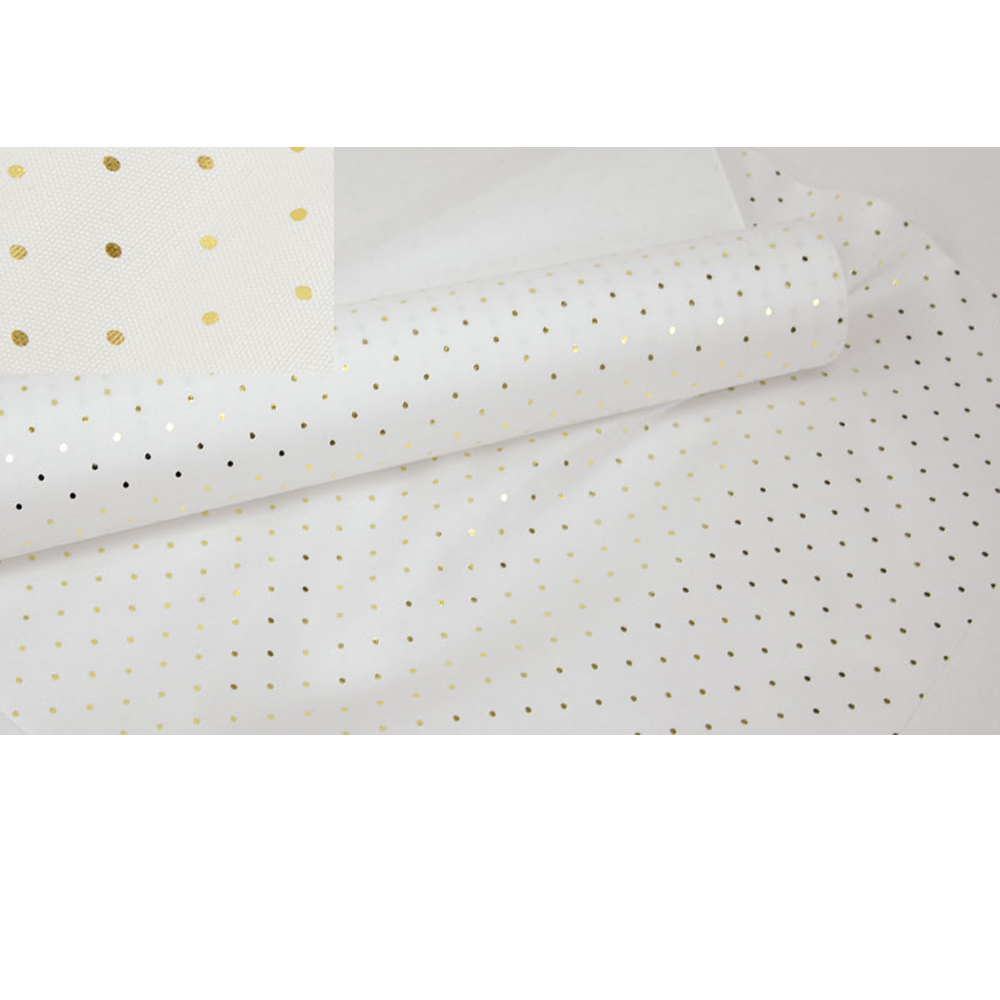 ROLL OF FABRIC WITH GOLD POUA WHITE 28CMX5M