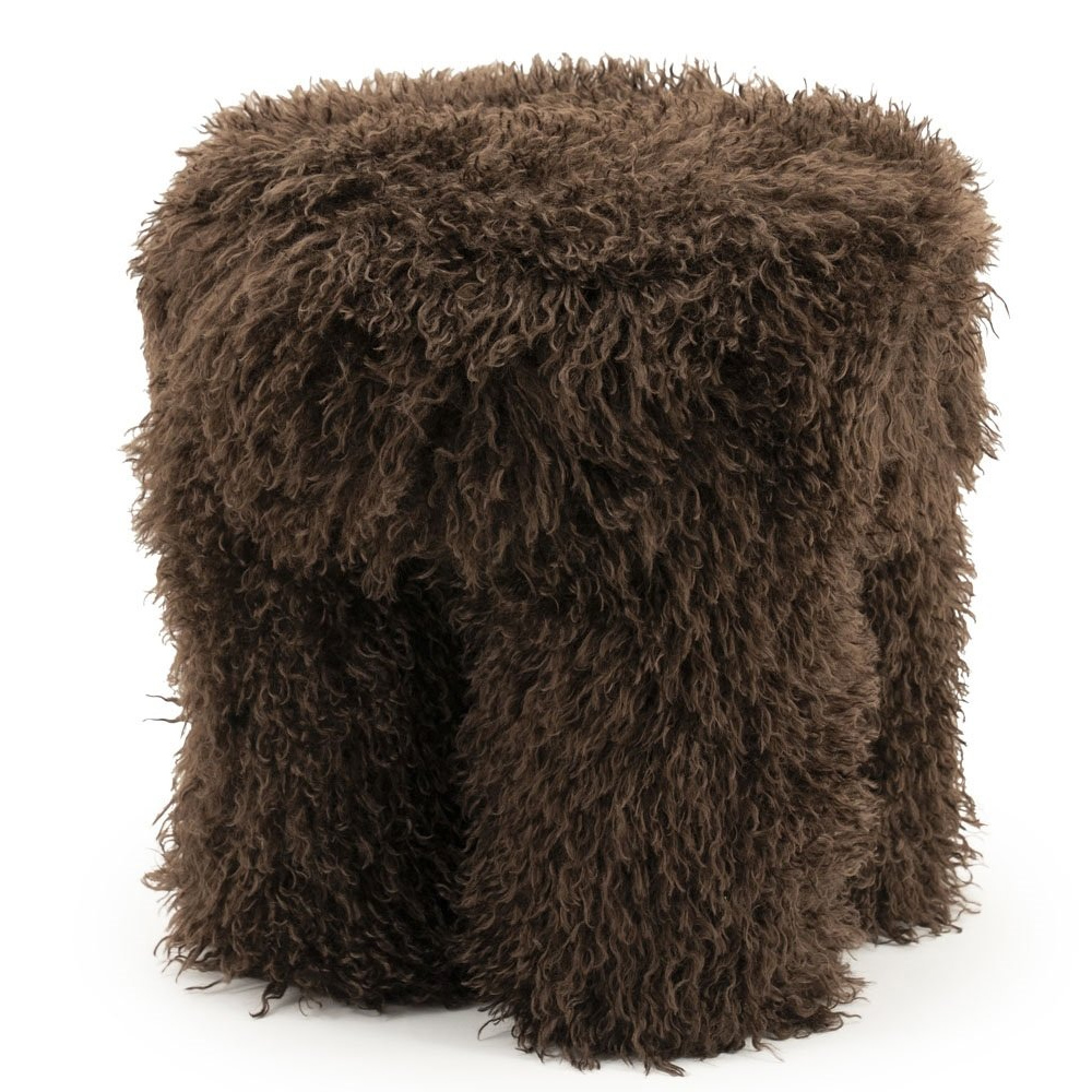 STOOL DOODLY DARK BROWN 40X40X43CM