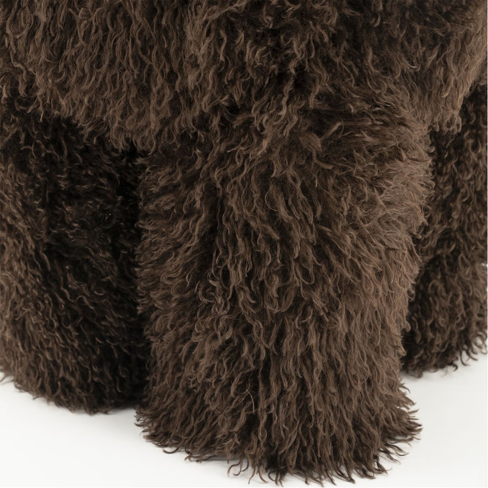 STOOL DOODLY DARK BROWN 40X40X43CM - Image 5