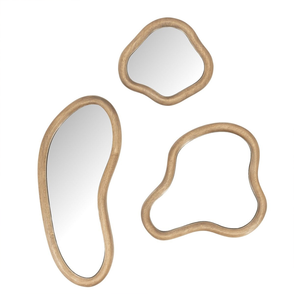 SET OF 3 MIRROR AKIRO 17X40,5X2,5/30X24,5X2,5/20X18X2,5CM