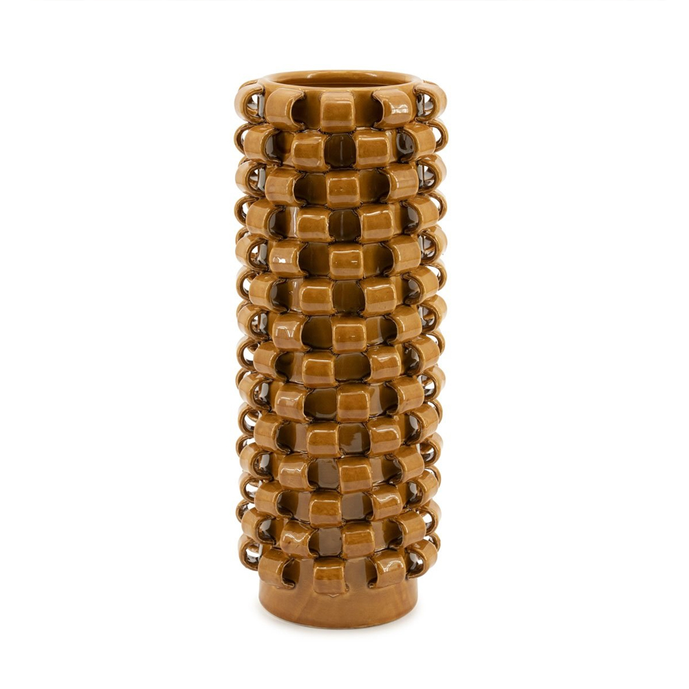 VASE LOOPA 1 MUSTARD VASE 15,7X15,7X39,5CM