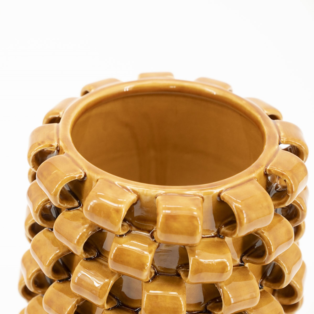 VASE LOOPA 2 MUSTARD VASE 19,2X19,2X31,5CM - Image 2