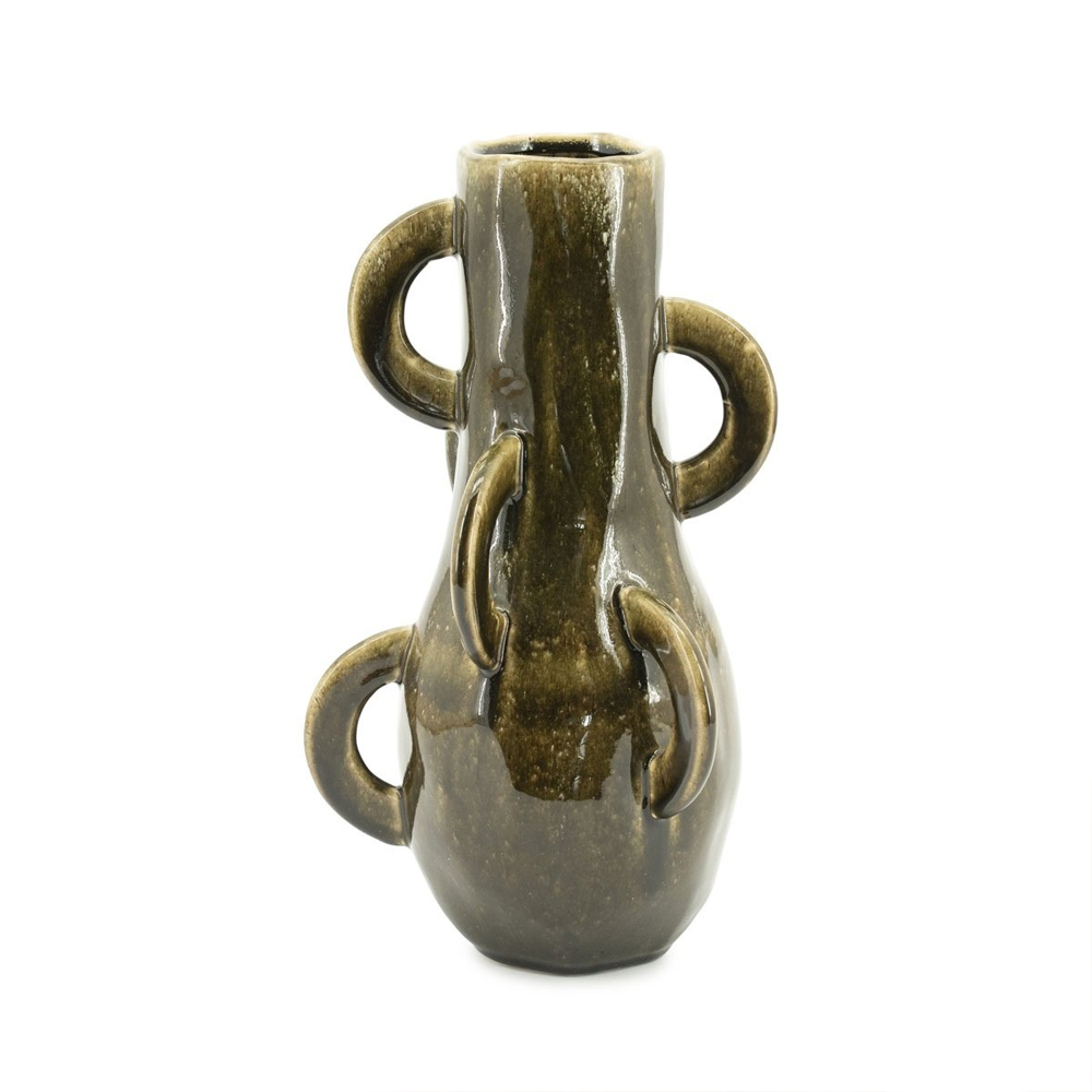 ZAZA 1 GREEN VASE 21,5X21,5X40CM