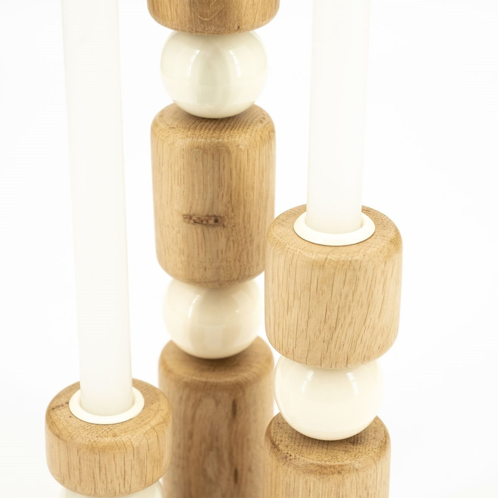 SET OF 3 CANDLE HOLDER BELLOA BEIGE 5X5X11/5X5X20/5X5X27CM - Image 5