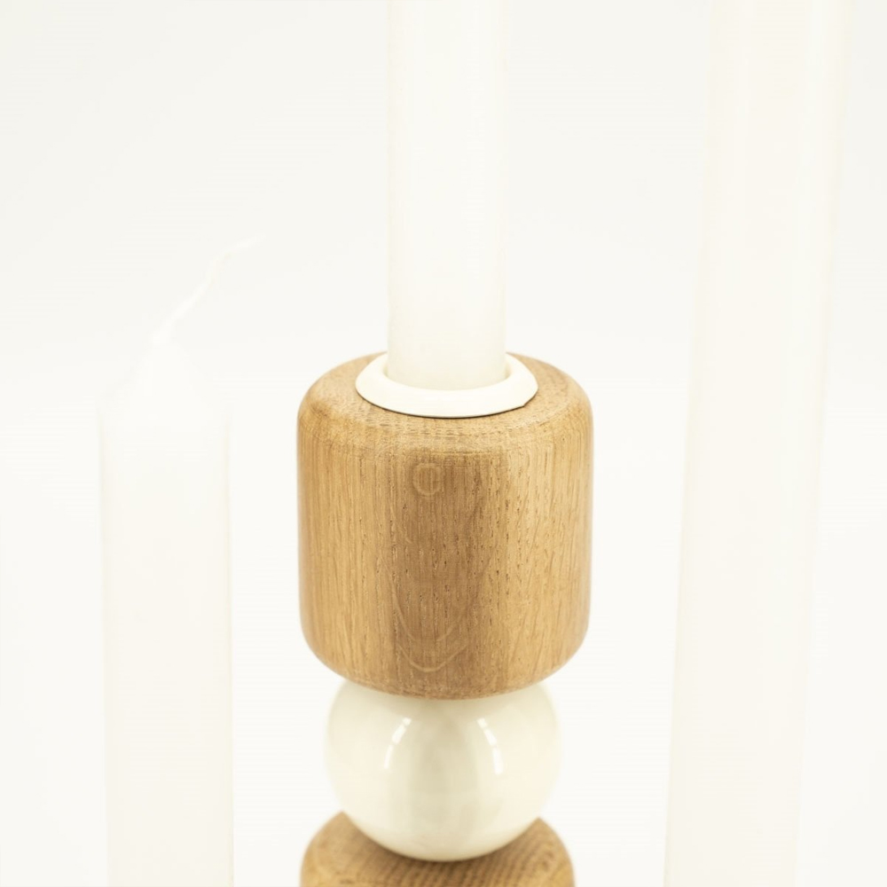 SET OF 3 CANDLE HOLDER BELLOA BEIGE 5X5X11/5X5X20/5X5X27CM - Image 3