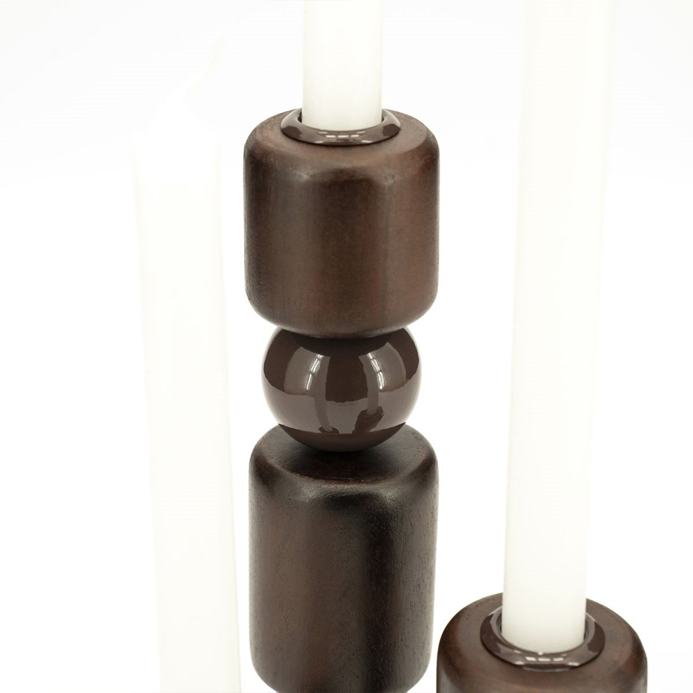 SET OF 3 CANDLE HOLDER BELLOA BROWN 5X5X11/5X5X20/5X5X27CM - Image 4