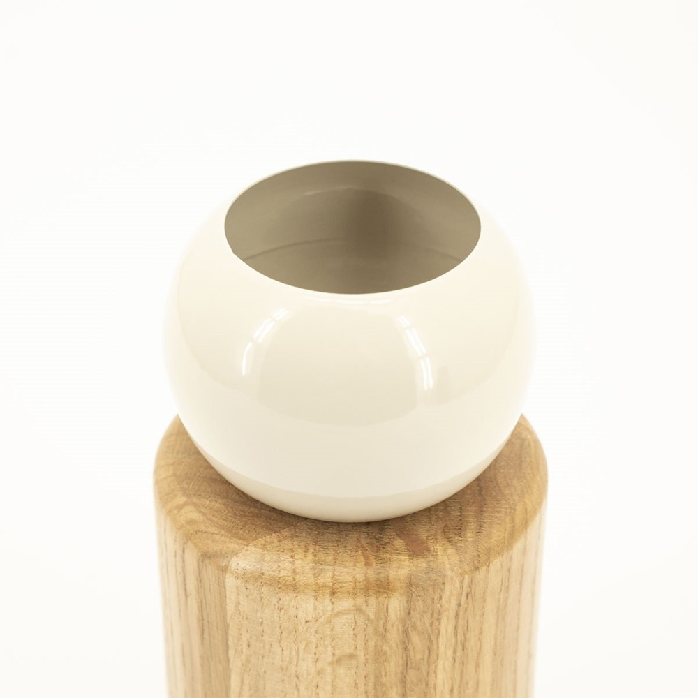 VASE BELLOA BEIGE 12X12X25CM - Image 2