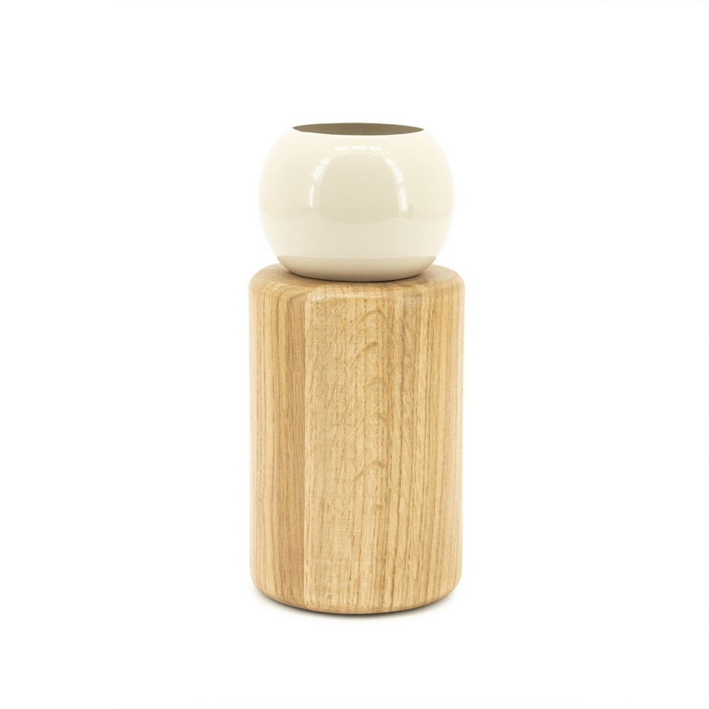 VASE BELLOA BEIGE 12X12X25CM