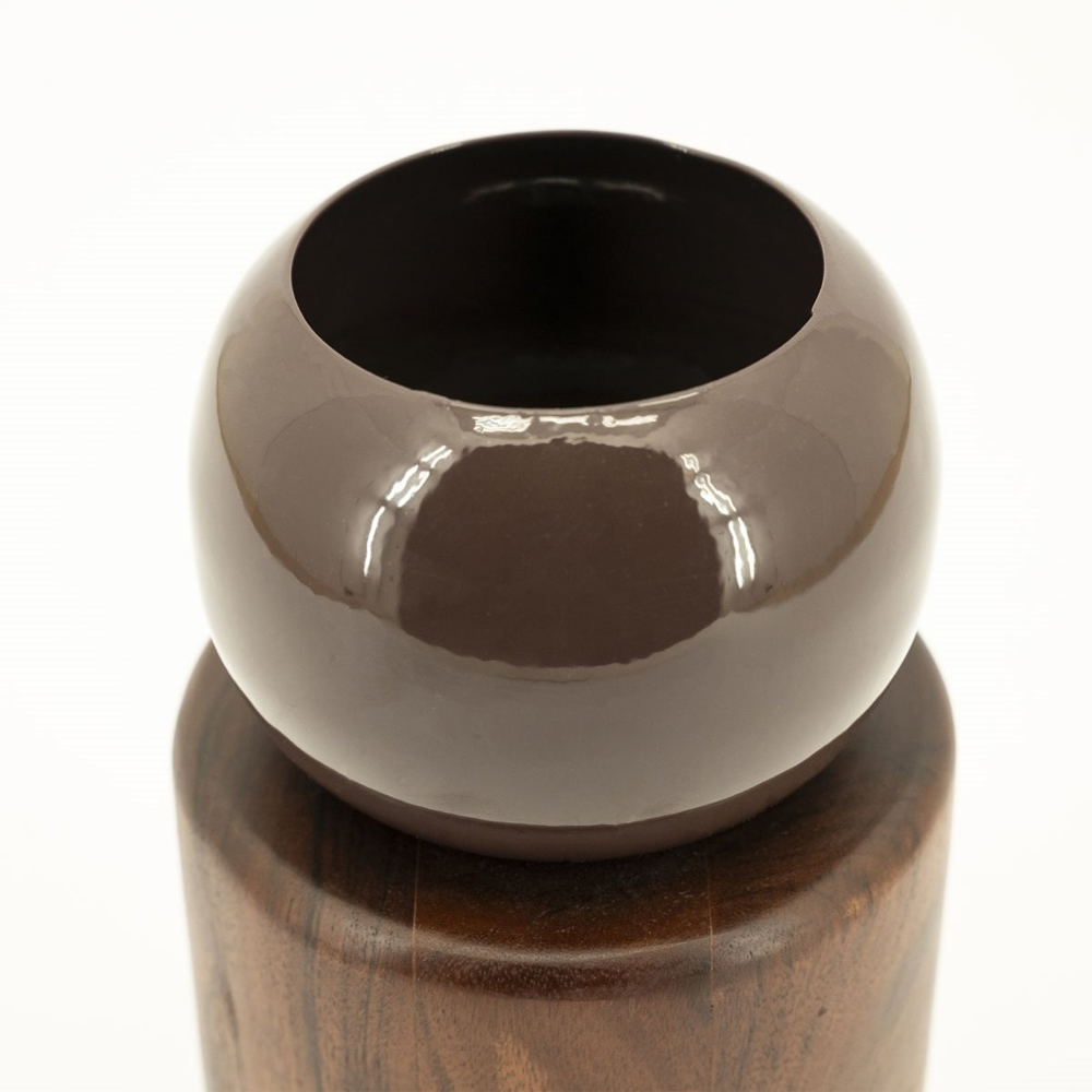 VASE BELLOA BROWN 12X12X25CM - Image 2