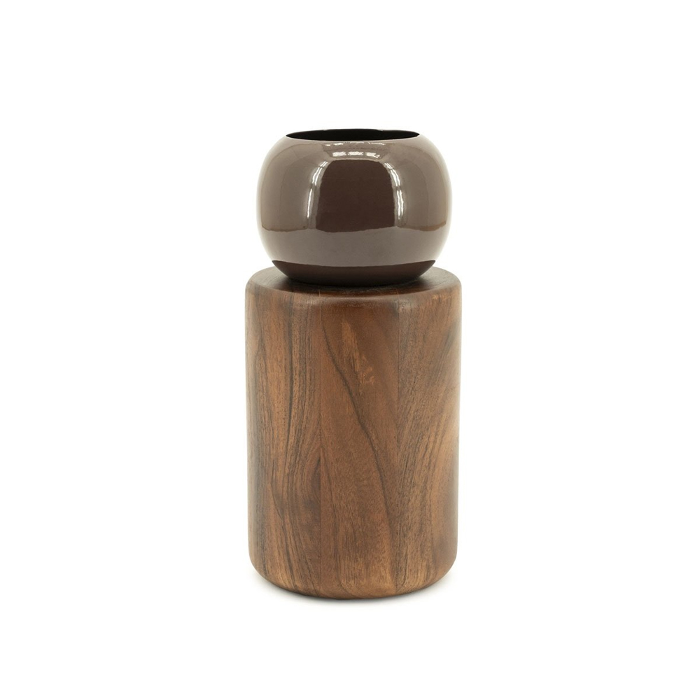 VASE BELLOA BROWN 12X12X25CM