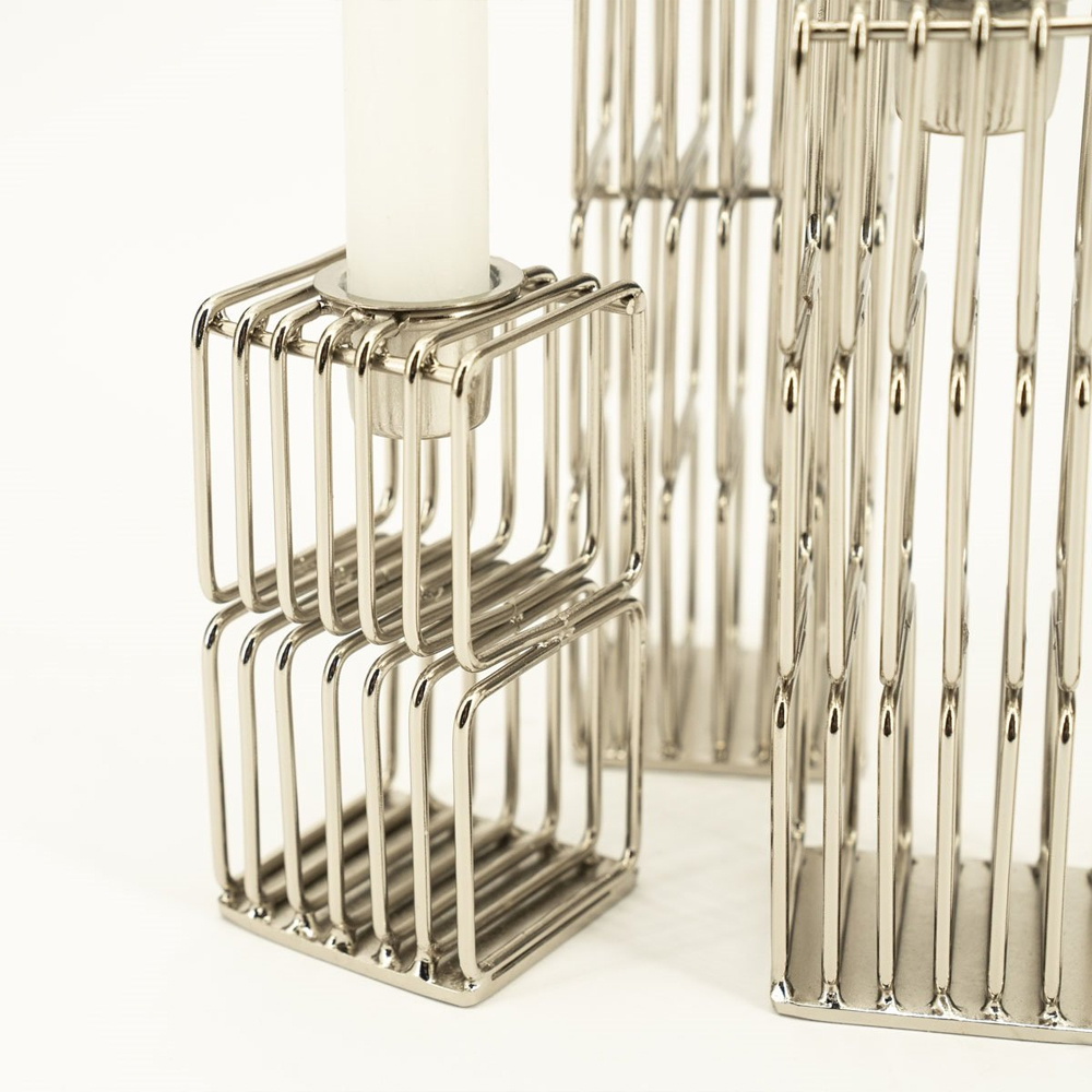 SET OF 3 CANDLE HOLD WIREWORKS 6,5X6X10/6,5X6X20/6,5X6X25CM - Image 5