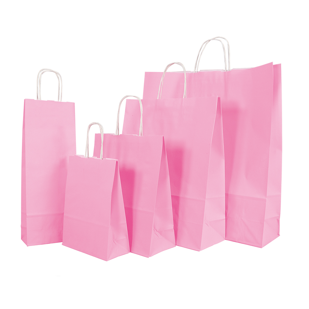 KRAFT BAG PINK 24X10X31CM