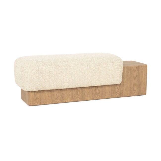 BENCH GEORGE BEIGE FLOU 133X50X47CM - Image 6