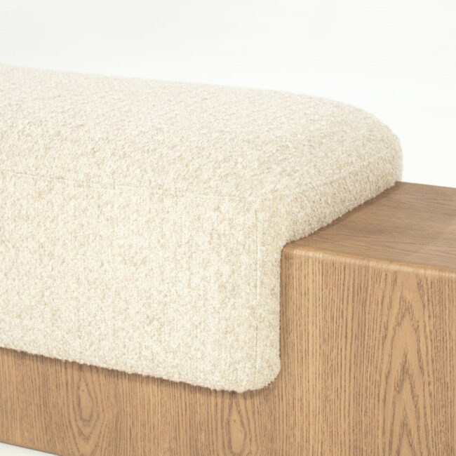 BENCH GEORGE BEIGE FLOU 133X50X47CM - Image 5