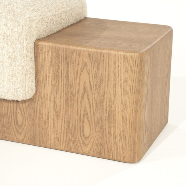 BENCH GEORGE BEIGE FLOU 133X50X47CM - Image 4
