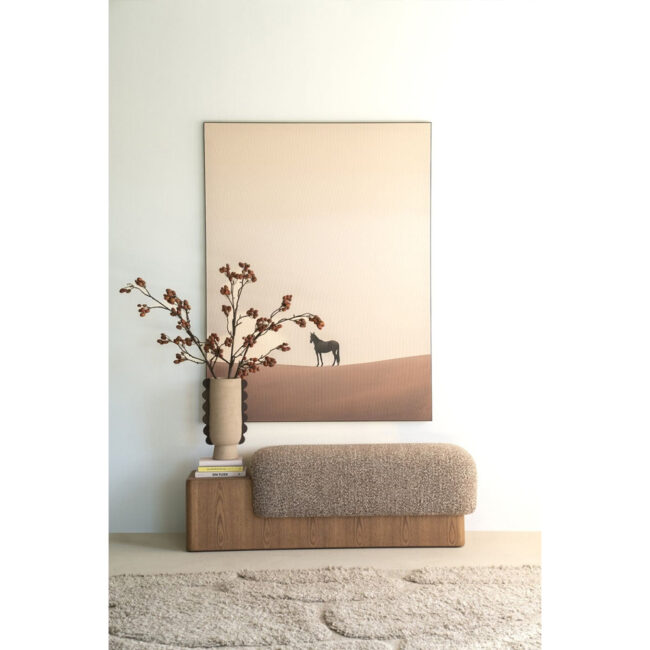 BENCH GEORGE TAUPE FLOU 133X50X47CM - Image 8
