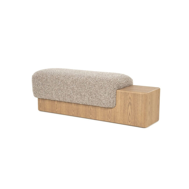 BENCH GEORGE TAUPE FLOU 133X50X47CM - Image 7
