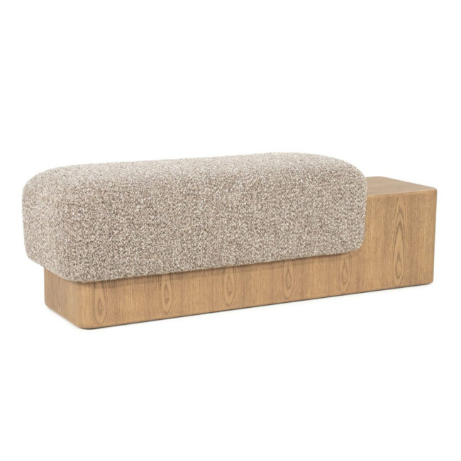 BENCH GEORGE TAUPE FLOU 133X50X47CM - Image 6
