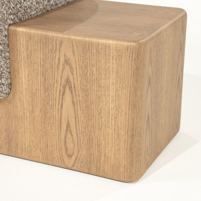 BENCH GEORGE TAUPE FLOU 133X50X47CM - Image 4