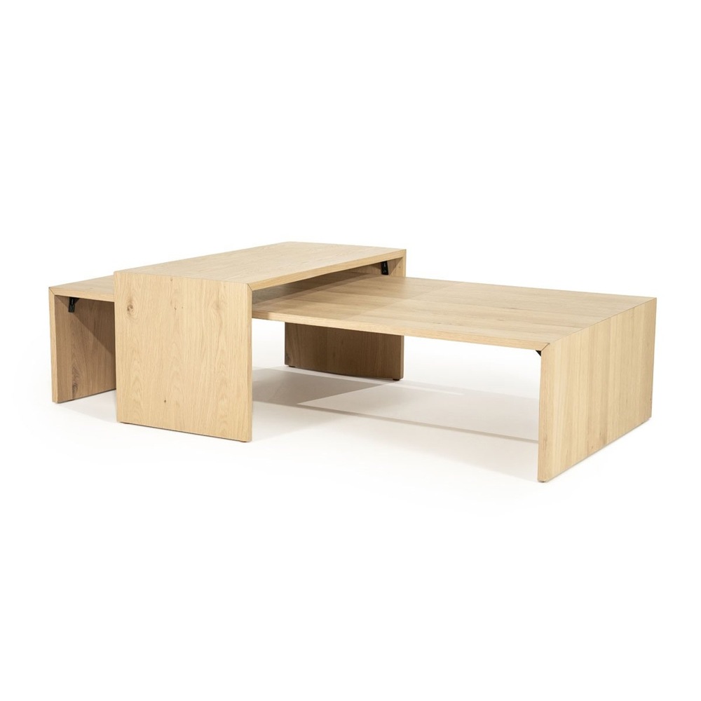 COFFEE TABLE SET FLO NATURAL 140X70X32CM / 84X39X39CM - Image 3