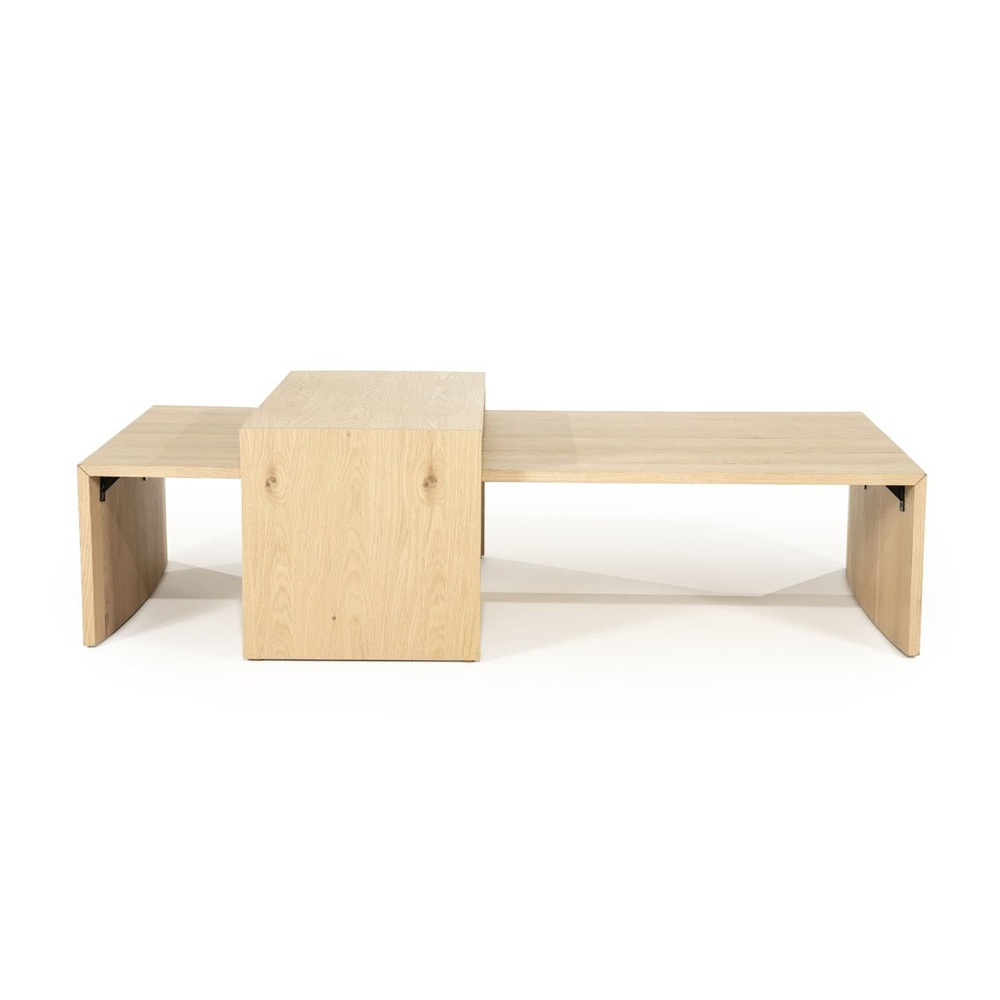 COFFEE TABLE SET FLO NATURAL 140X70X32CM / 84X39X39CM