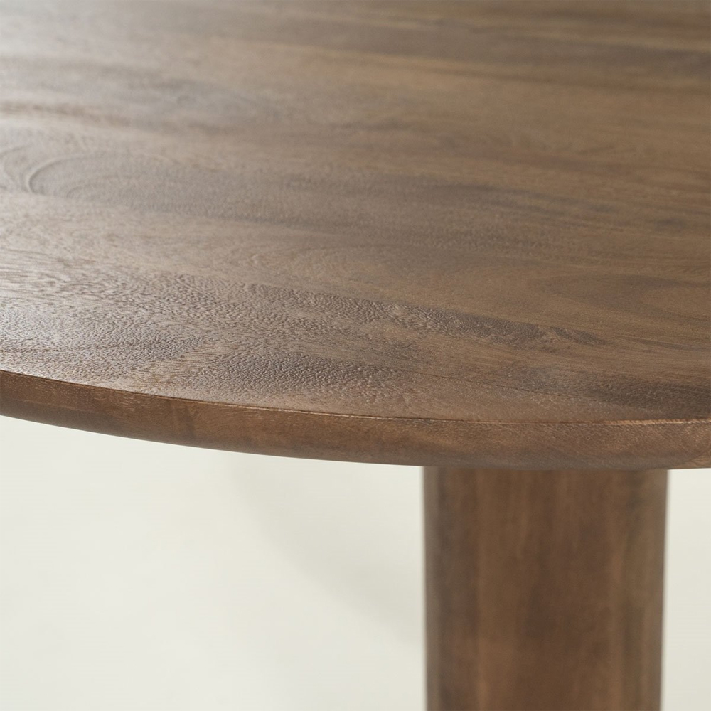 DINING TABLE COCO LIGHT BROWN 130X130X77CM - Image 2