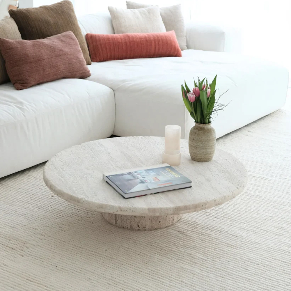 REDON COFFEE TABLE 100X40CM TRAVERTINE WHITE - Image 3
