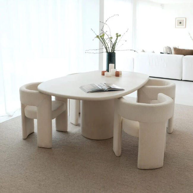 GEELONG DINING TABLE 160CM STONESKIN - Image 5
