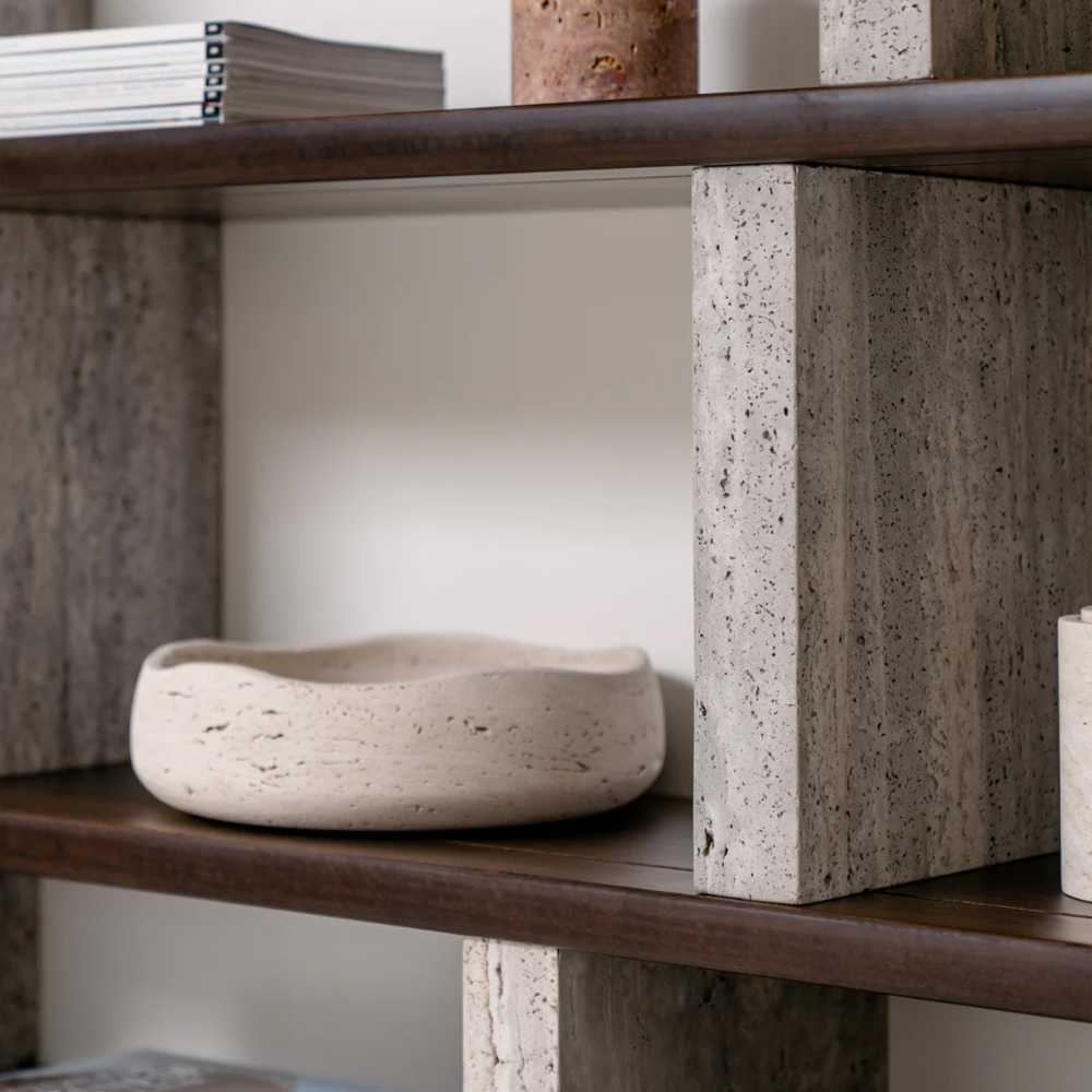 MERPINS RACK 180X35X157CM GREY TRAVERTINE SMOKE WOOD - Image 4