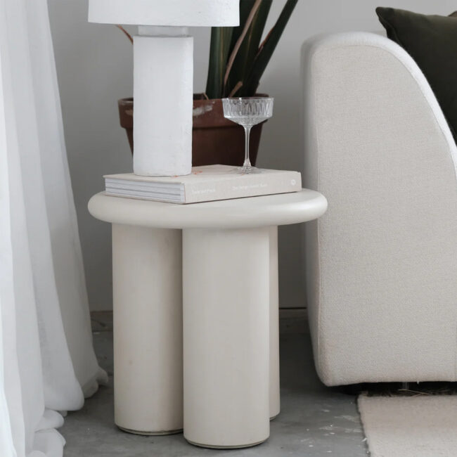 MONTA ORGANIC SIDE TABLE ROUND 45X45CM 3 ROUND BASES LATTE - Image 3