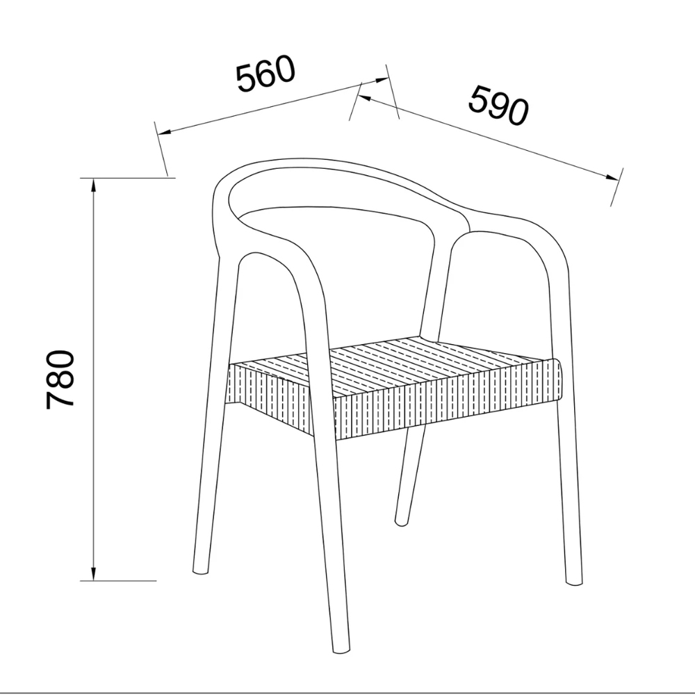 MURET DINING CHAIR SMOKE WOOD VDF117 - Image 2