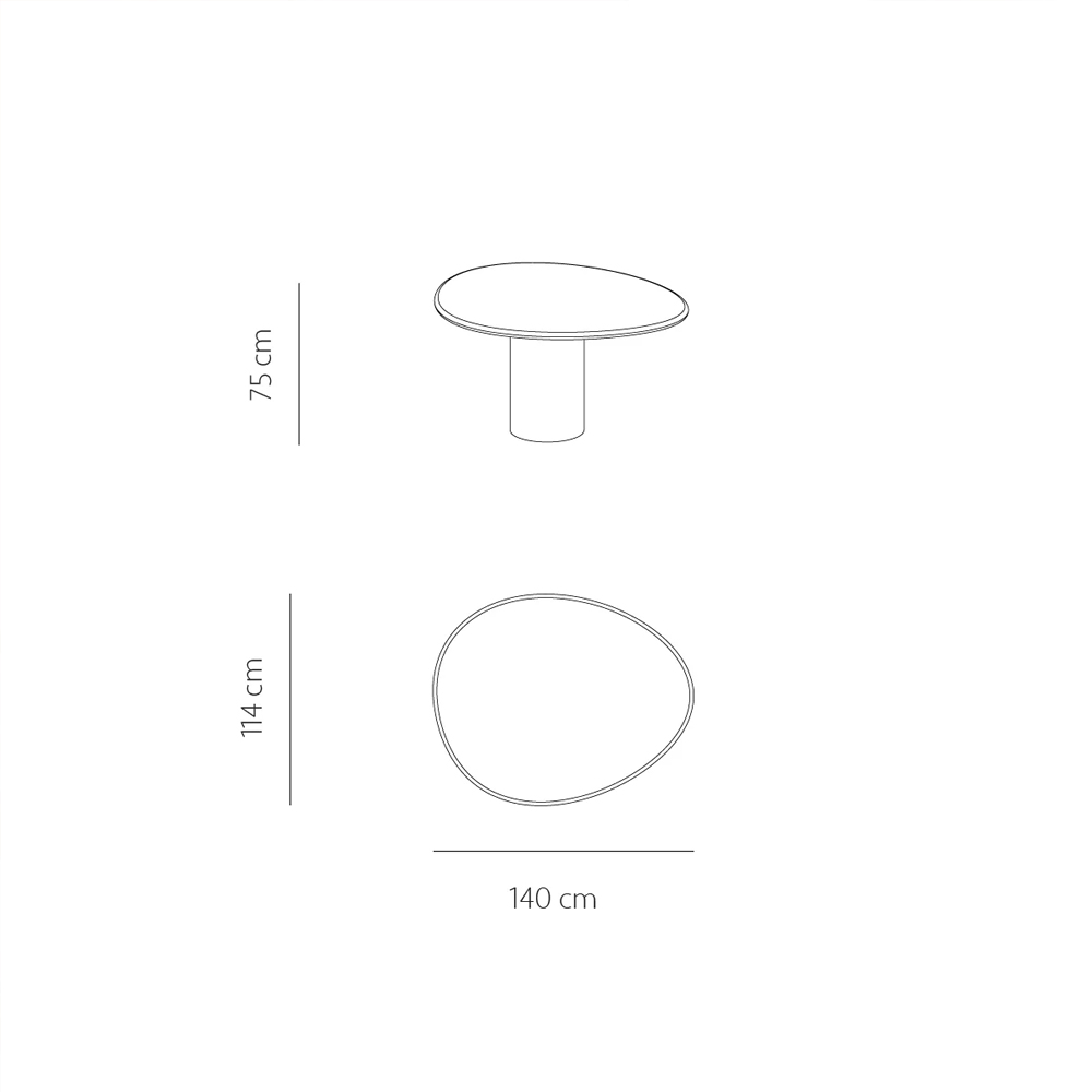 REEF TABLE 140X114X75CM  ROUND EDGE MICROSKIN - Image 2